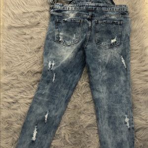 Distressed Denim Overalls